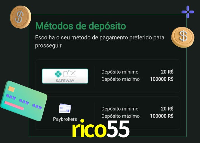 O cassino rico55 oferece uma grande variedade de métodos de pagamento